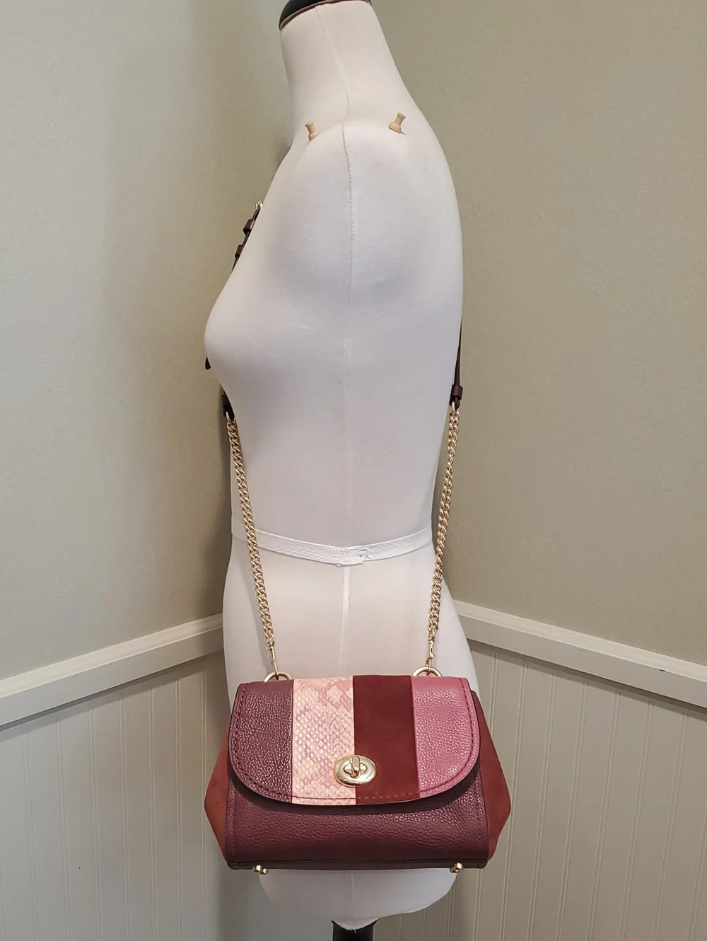 Like NEW Coach Striped Faye Crossbody Bag